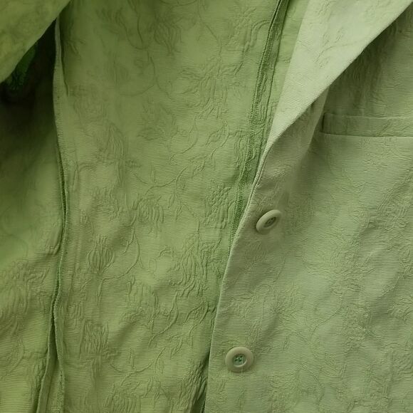 🎁5/$25 Peck and Peck Collection Blazer Women's Size 12 Green with Embroidery - Picture 5 of 6